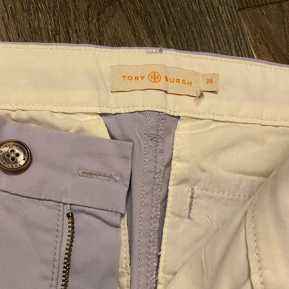 Tory Burch Adrienne Lavender Crop Pants - Picture 2 of 6